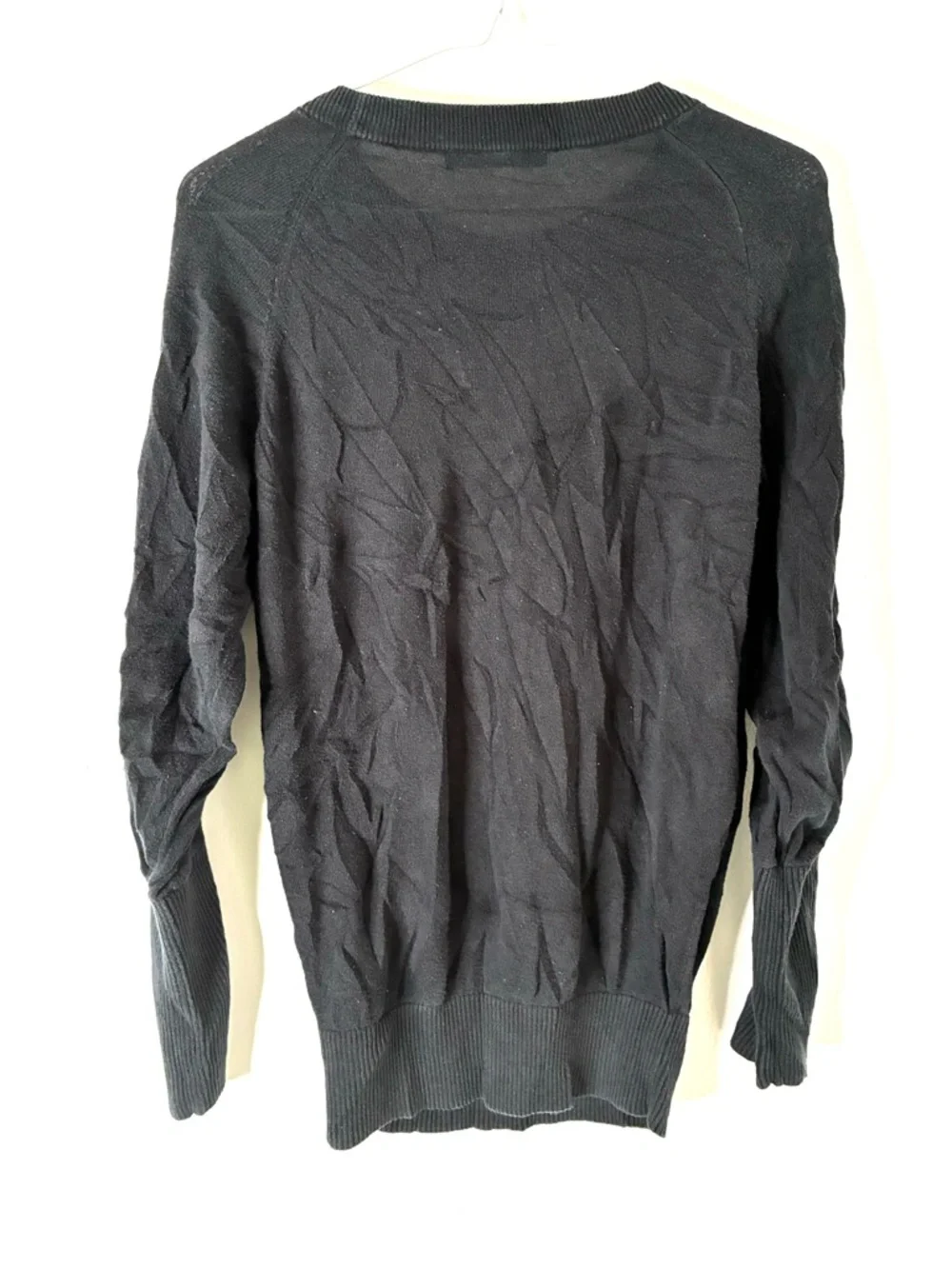 All Saints Suzie Jumper Black Relaxed Fit Crew Neck Press Stud Sweater - Picture 8 of 10